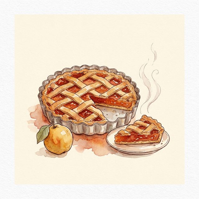 Pastafrola, in Aquarell illustriert